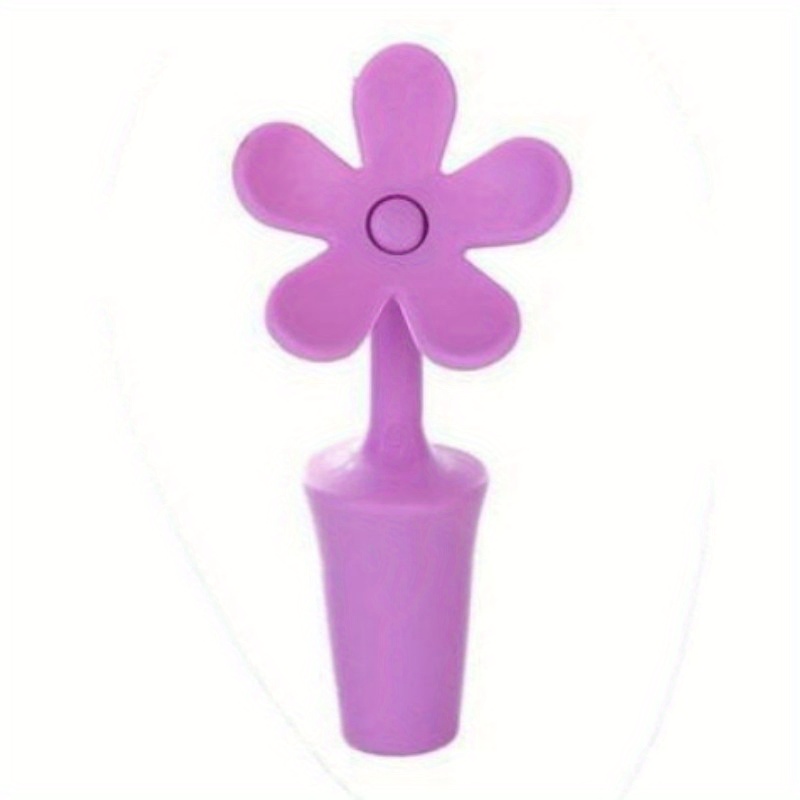 H H&J HUAJIAN Reusable Silicone Wine Bottle Stopper for Easy Removal and  Secure Attachment, Set of 6 In Multiple Colours (Purple)