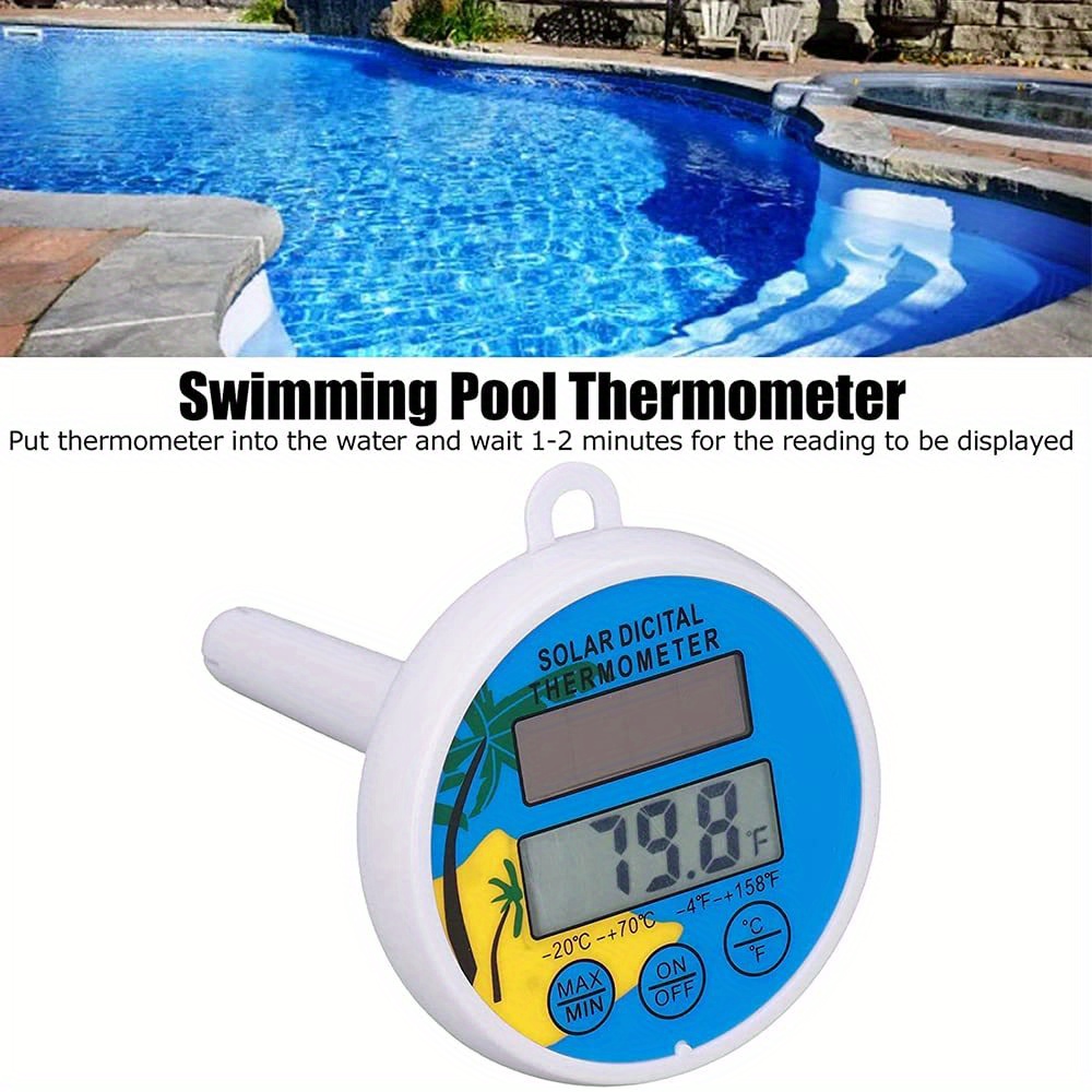 Solar Powered Swimming Pool Thermometer Digital Pool Floating Shatter  Resistant