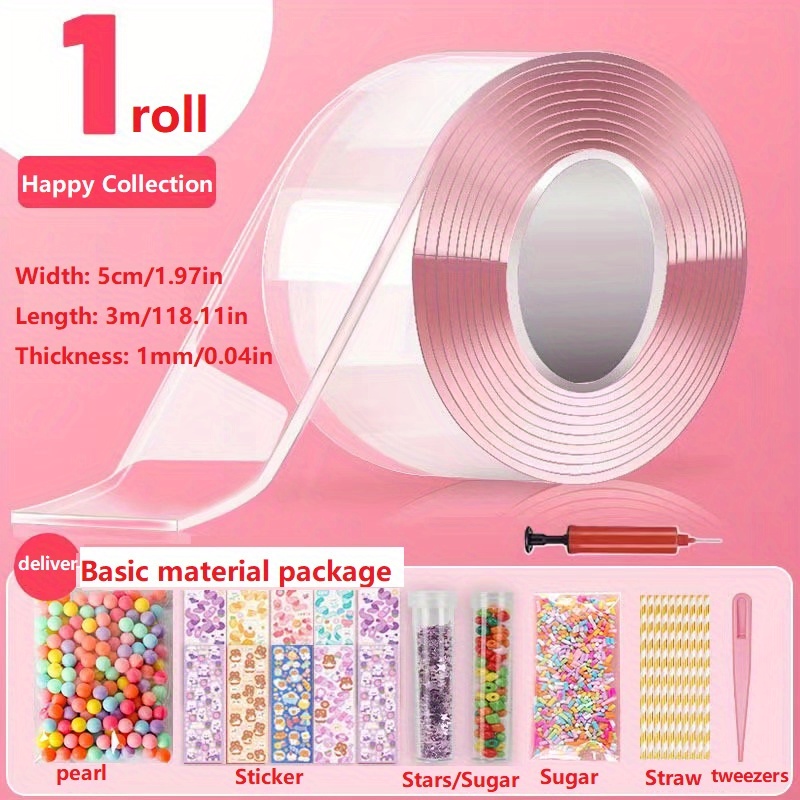 500 Double Sided Dots Adhesive Tape Traceless Clear Putty Sticky Stickers  Reusable Transparent No Traces Adhesive Tape for Decor - AliExpress
