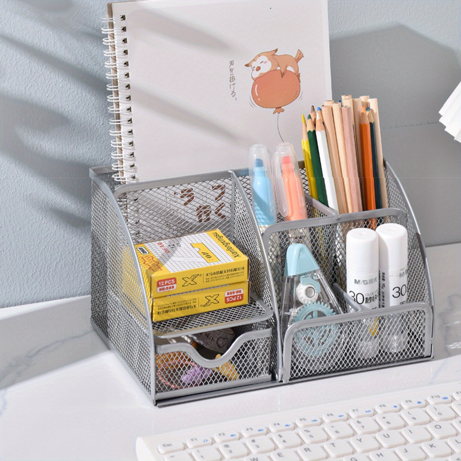 Pen Organizer With 2 Drawers Multi functional Pencil Holder - Temu