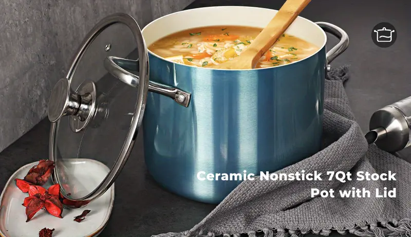 Nonstick Stock Pot 7 Qt Soup Pasta Pot With Lid (8.66''x7.08), 7-quart  Multi Stockpot Oven Safe Cooking Pot For Stew, Sauce & Reheat Food,  Induction/oven/gas/stovetops For Family Meals, Rose Golden - Temu