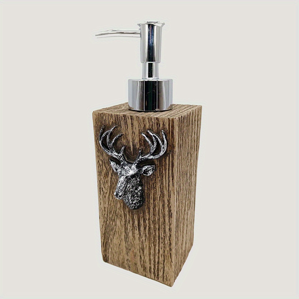 1pc Deer Resin Design Lotion Dispenser, Countertop Soap Dispenser, Leak-Proof Liquid Pump Bottle, Refillable Resin Shower Dispensers For Bathroom, Bat