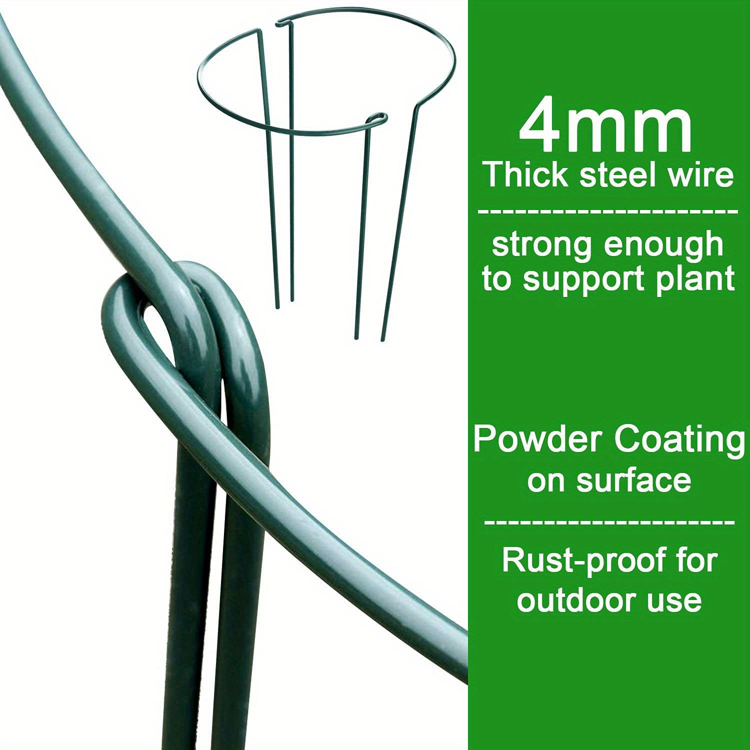 Plant Support Stakes Half Round Metal Garden Plant Stake - Temu