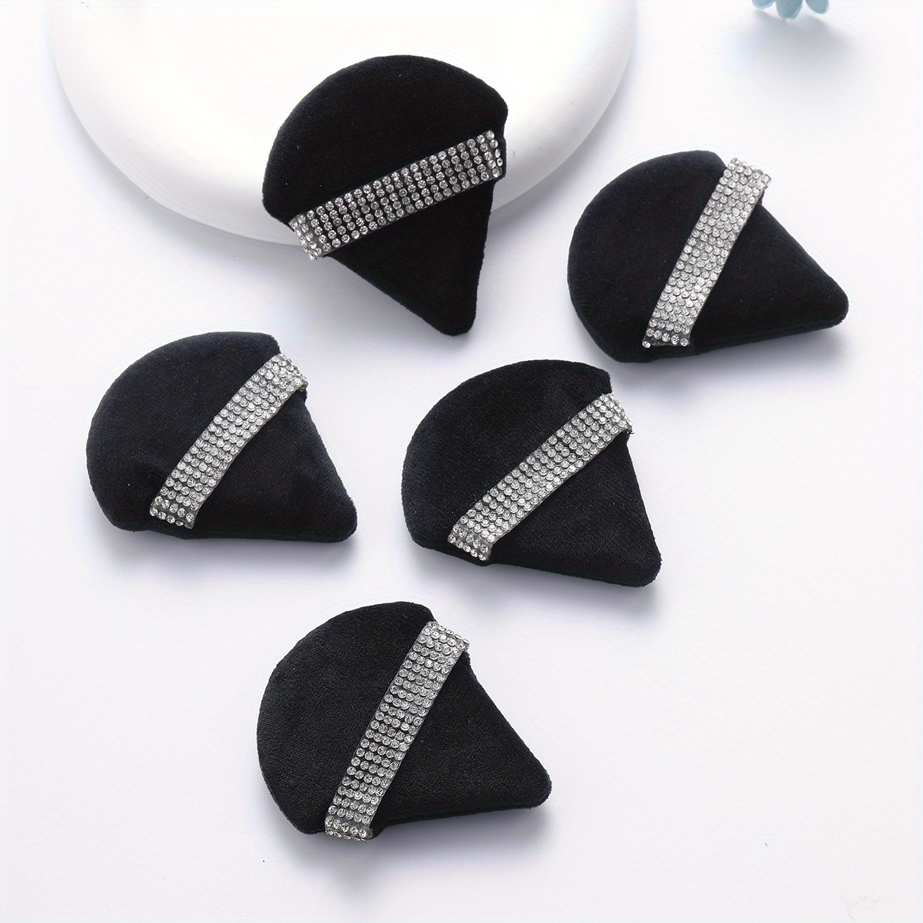 5 Short Pile Setting Triangle Fan , Super Soft No Dead , Powder Beauty Tools, Air Cushion Sponge Puff, And High- With Drills