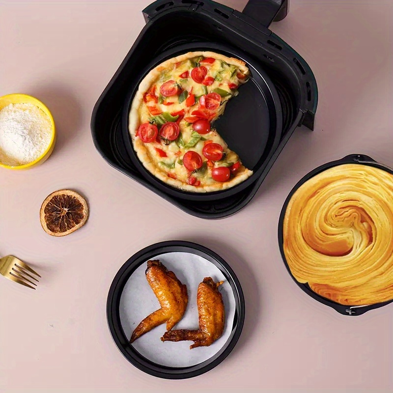 7 Pcs Air Fryer Set Chips Accessories Baking Basket Pizza Pan Home
