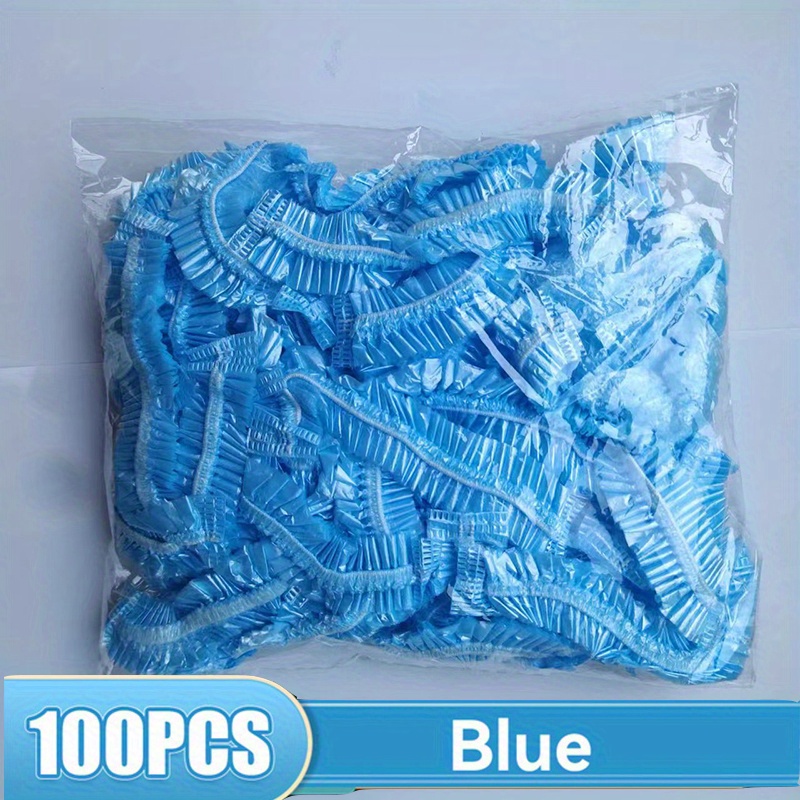 100PCS Bonnets de Douche Jetable en Plastique, Multi-Usage