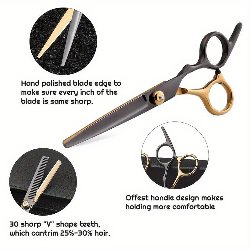professional hair cutting scissors set stainless steel straight scissors thinning scissors tools barber salon hairdressing shears for family barber salon use friendsgifts details 7