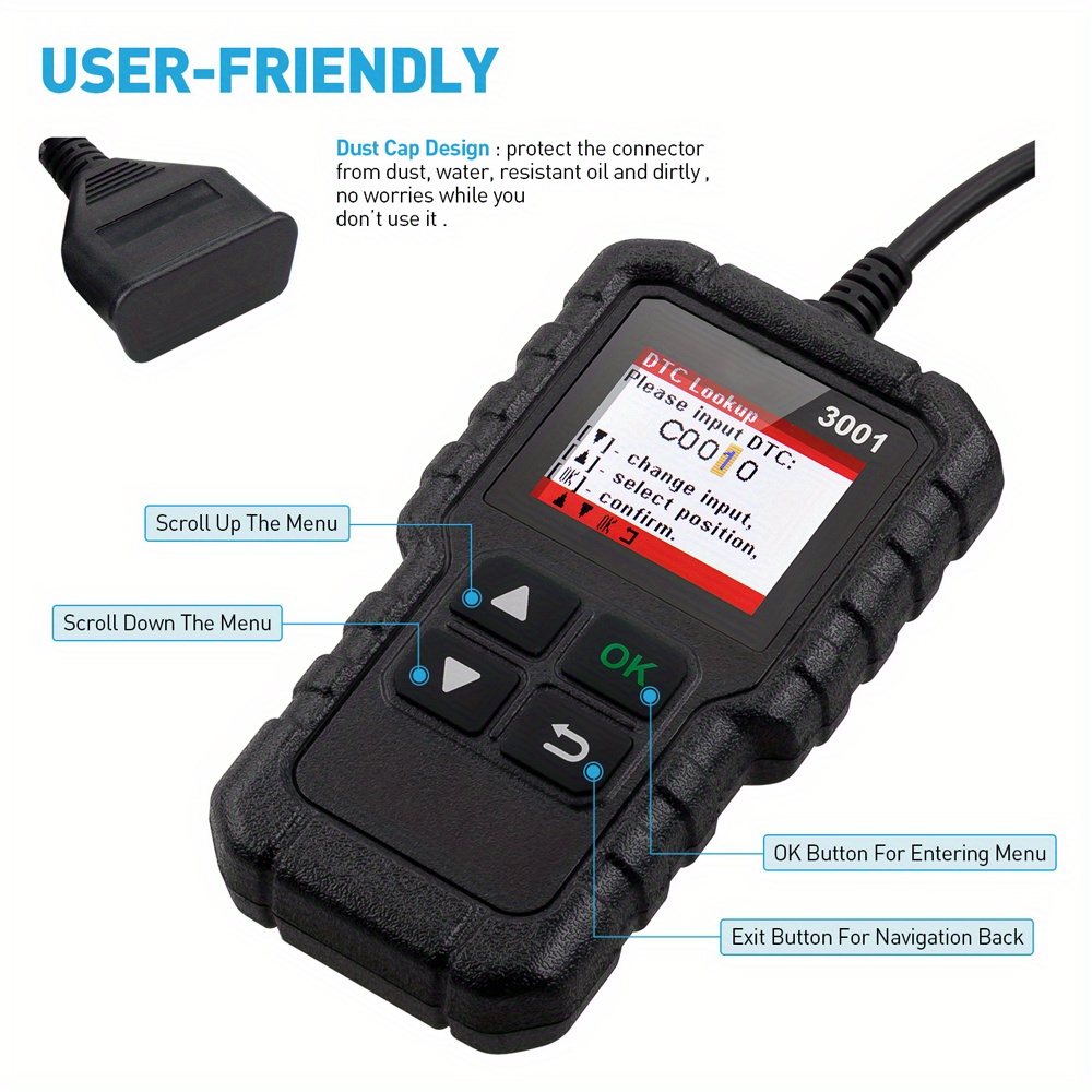 Launch Creader 3001 Obd2 Scanner 3001 engine Fault Code - Temu