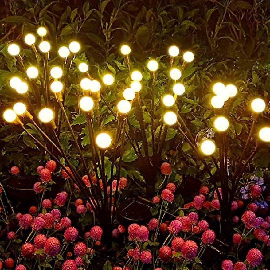 Luces solares de jardín Paquete de 4 12 luces LED solares de luciérnaga con  2 modos de iluminación, balanceo por el viento, luces decorativas – Yaxa  Costa Rica