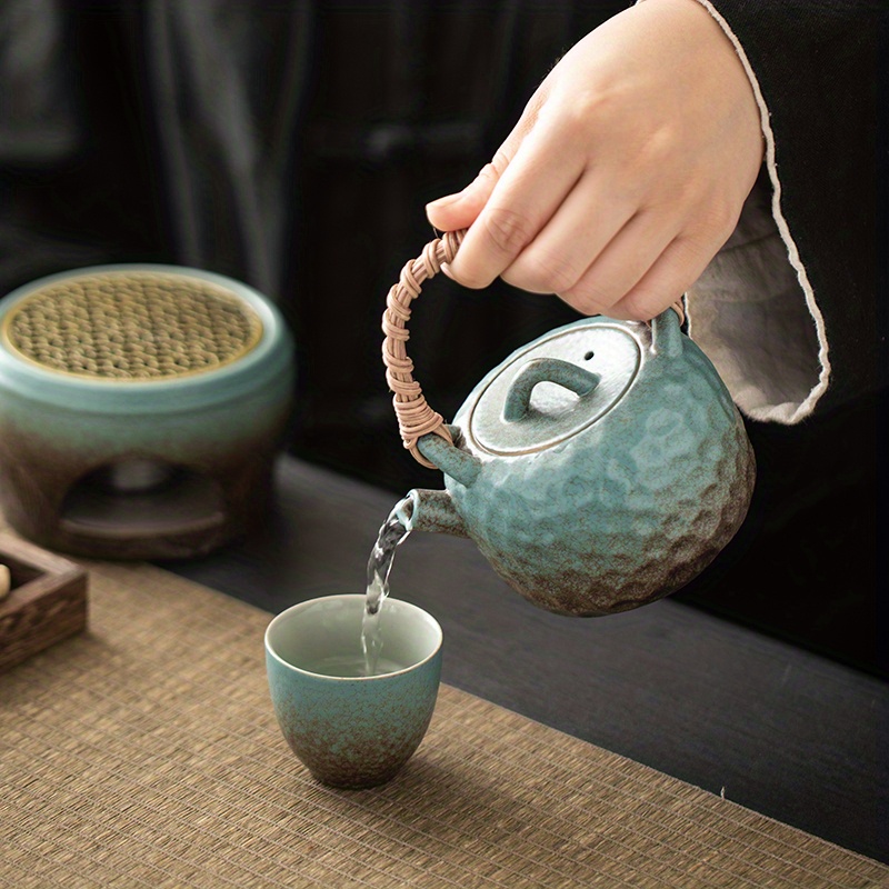 Tetera púrpura arenosa creativa para infusiones, juego de té