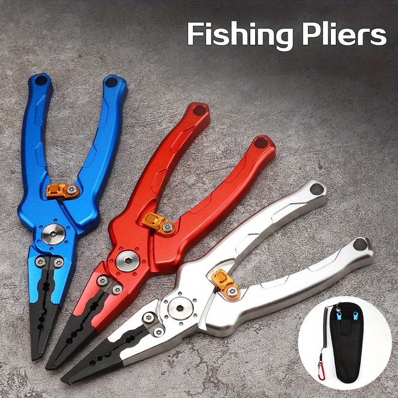 Aluminum Fishing Pliers Braid Cutters Split Ring Pliers Hook