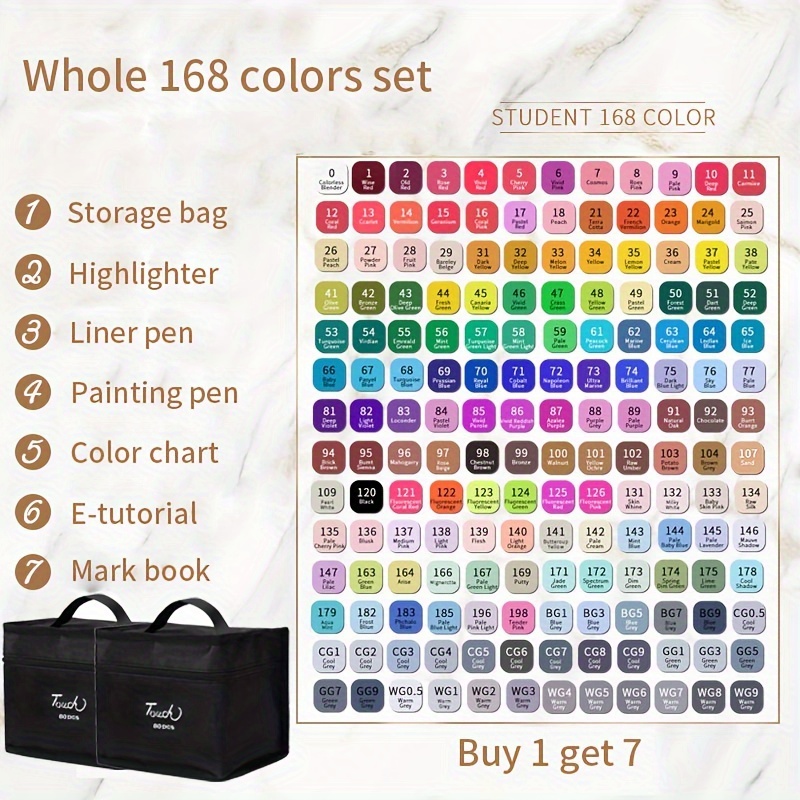 Markers Professional Set 24/36/48/60/80/120 Colors Maker Double