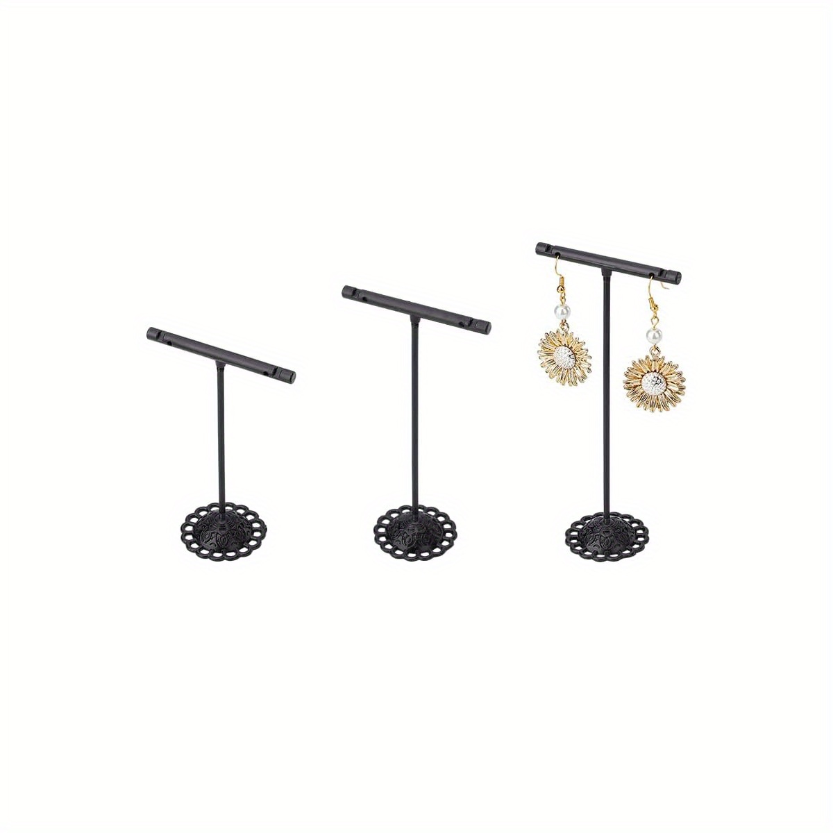 3Pcs Earring T Stand Display Rack for Jewelry Showcase