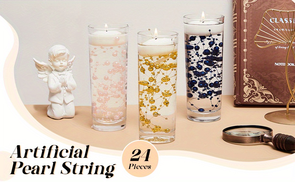 Pearl String For Floating Candles Centerpiece Faux Pearl - Temu