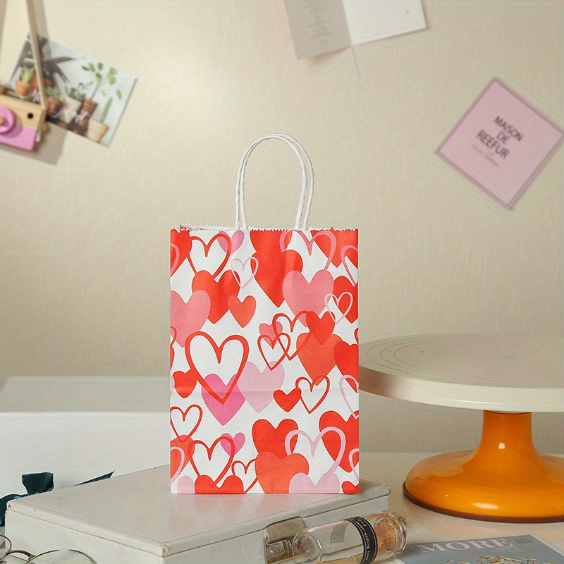 6pcs Heart Print Random Gift Wrapping Bag