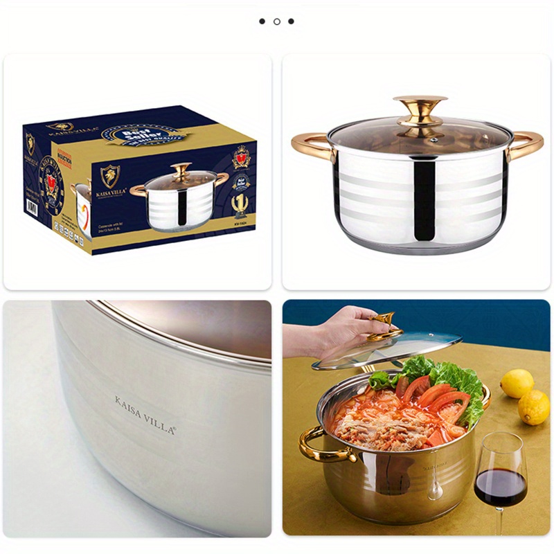 1pc soup pot high end boutique stainless steel small soup pot double eared stew   pot dessert pot for making pasta western food steak sauce   ramen details 7