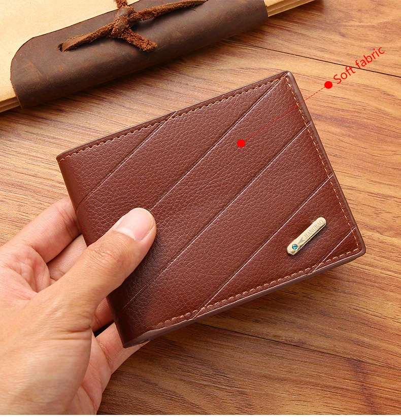 Men's Genuine Leather Short Wallet Multiple Card Slots Purse Large Capacity  Card Cash Holder, Great Gift For Men Father's Day Gift - Temu Japan