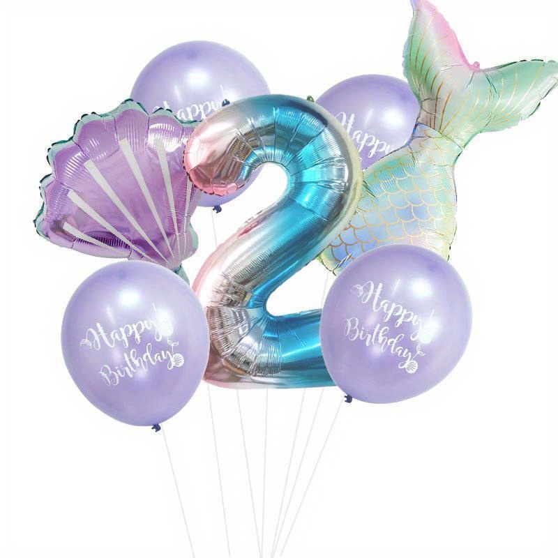 Paquete de globos para 2º cumpleaños, niño o niña, 2 años