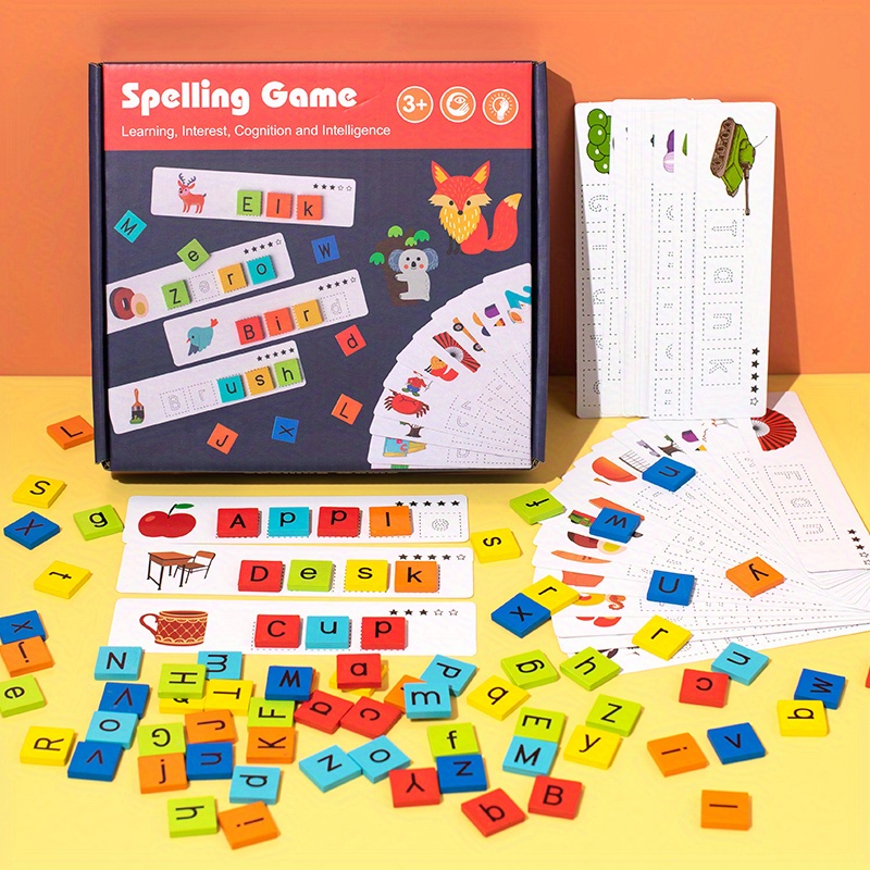 Juegos de ortografía de palabras CVC de madera, juguetes  educativos para niños de 3 a 6 años, actividades de aprendizaje de jardín  de infantes, juguetes de aprendizaje de ver y ortografía