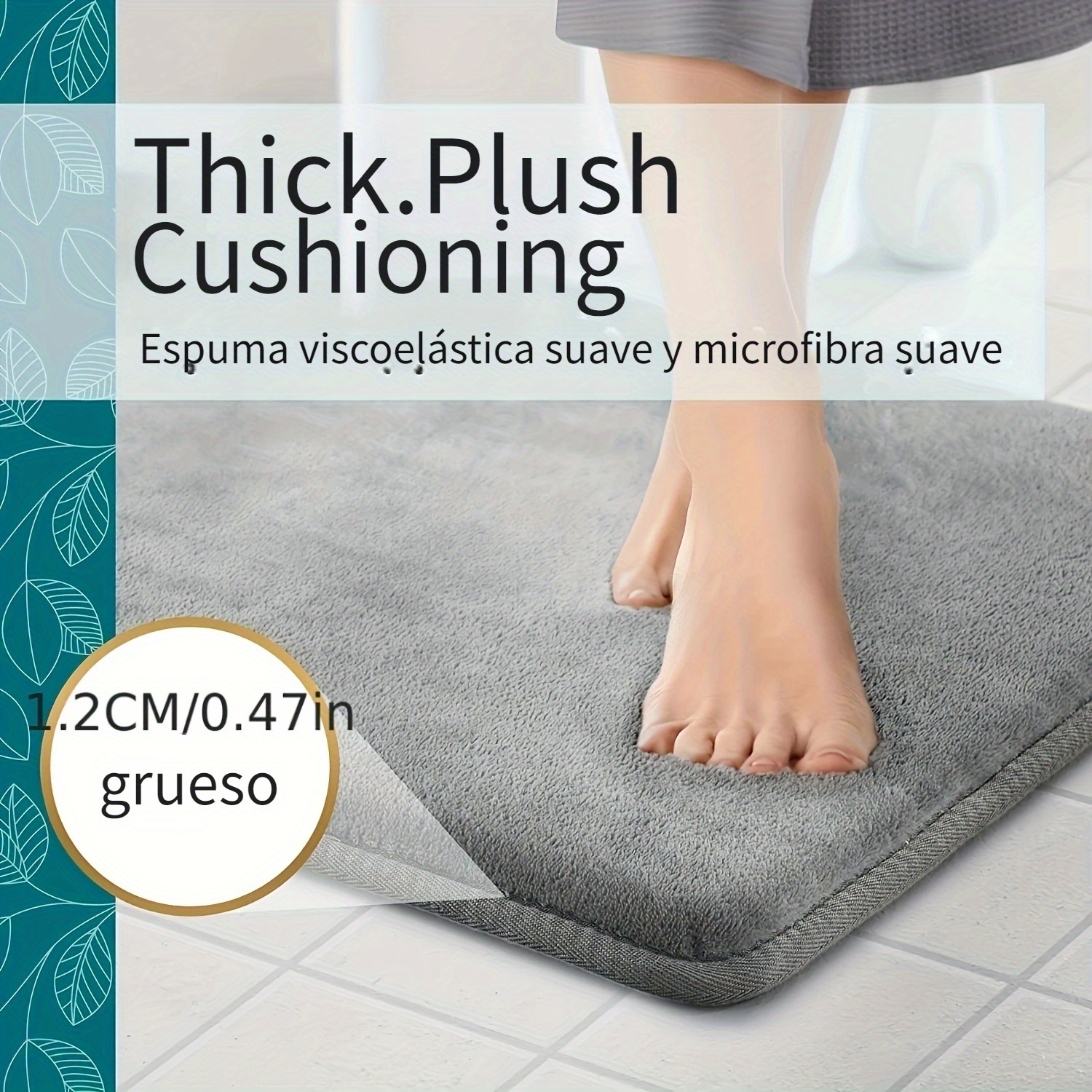 1 pz, alfombra de espuma inteligente para baño, alfombras antideslizantes  para baño, alfombra lavable antideslizante, accesorios para el baño. - Temu