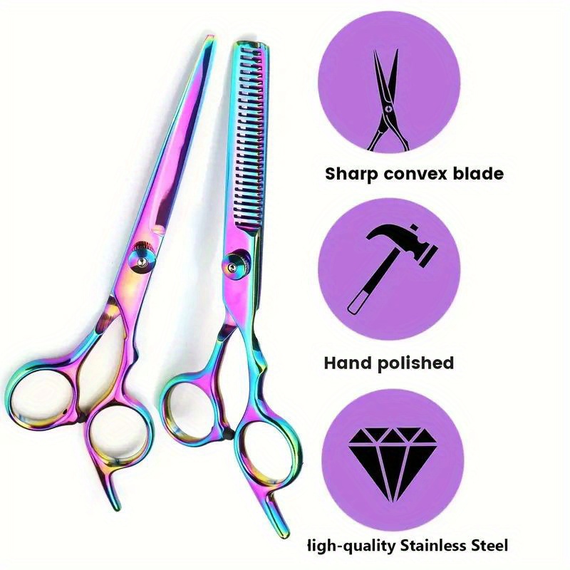 professional hair cutting scissors set stainless steel straight scissors thinning scissors tools barber salon hairdressing shears for family barber salon use friendsgifts details 3