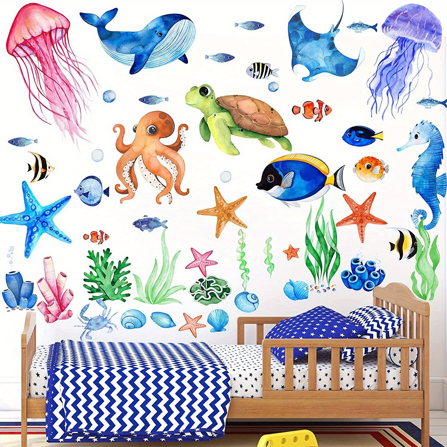 Glow In Dark Ocean Fish Wall Decals Waterproof Peel Stick - Temu