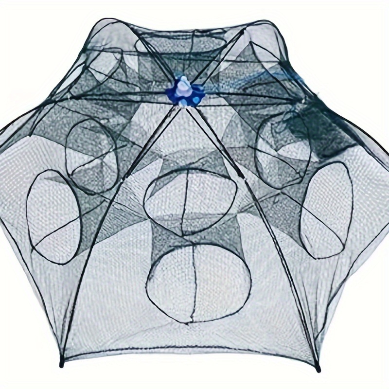BESPORTBLE Fishing Net Foldable Crab Net Trap Cast Dip Cage Minnow Crawfish  Shrimp Umbrella Design (6 Holes)