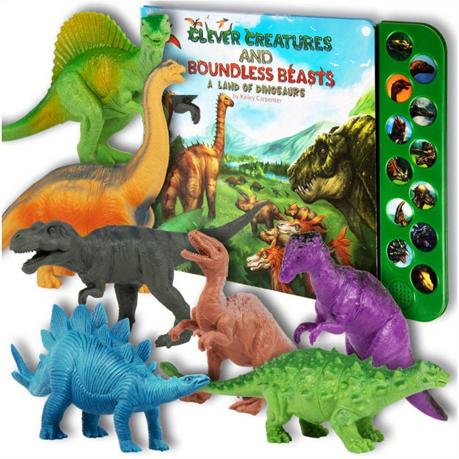 xinrongda Jouet dinosaure T-Rex - Jouet interactif - Jouet interactif -  Cadeau de Noël et danniversaire - 3 à 12 ans - Vert