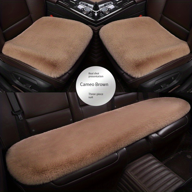 Car Plush Seat Cushion Winter Wool Car Mat Short Imitation - Temu