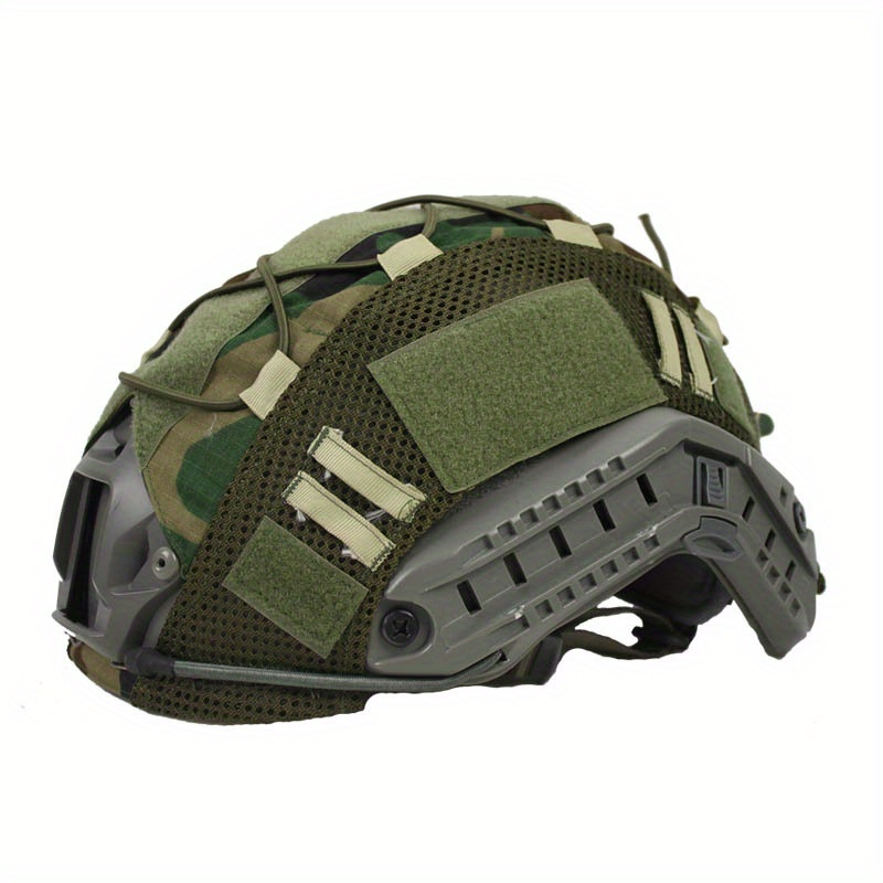 Housse de casque tactique en nylon 500D avec poche arrière pour batterie,  casque de paintball, équipement de chasse, housse de casque tactique avec