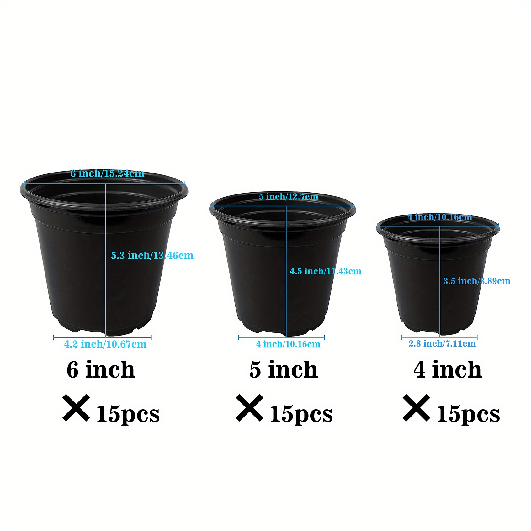 HHHC 6Pcs 8Inch Pots de Pépinière de Plantes en Plastique avec Trous de  Drainage Graines Blanches Pots de Départ Pots de Plantes en Plastique pour  Semis Plantes d'Intérieur d'Extérieur Blanc 