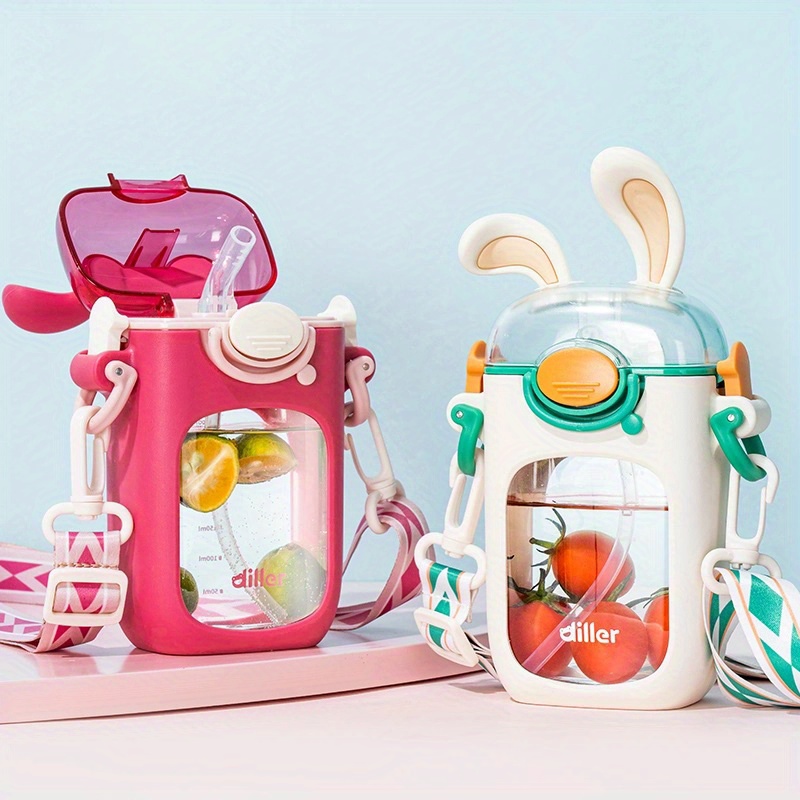 Cute Kawaii Water Bottle With Straw Bpa free Leak proof - Temu