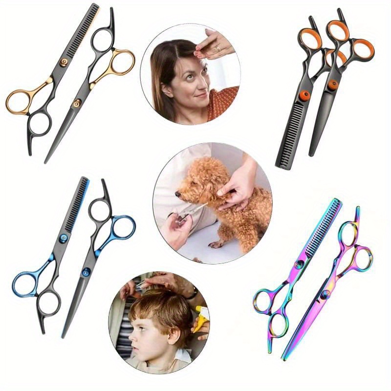 professional hair cutting scissors kit barber shears set with hair scissors thinning shears salon haircut scissors hair cutting shears for men women pets details 7
