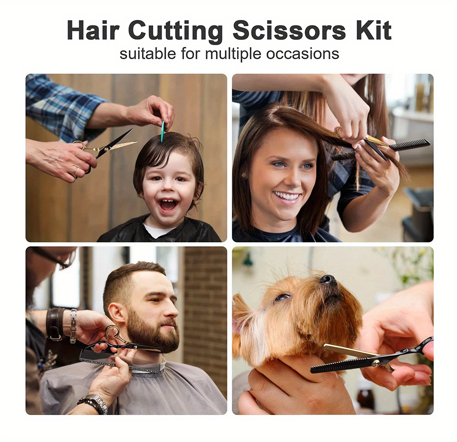 professional hair cutting scissors kit barber shears set with hair scissors thinning shears salon haircut scissors hair cutting shears for men women pets details 8
