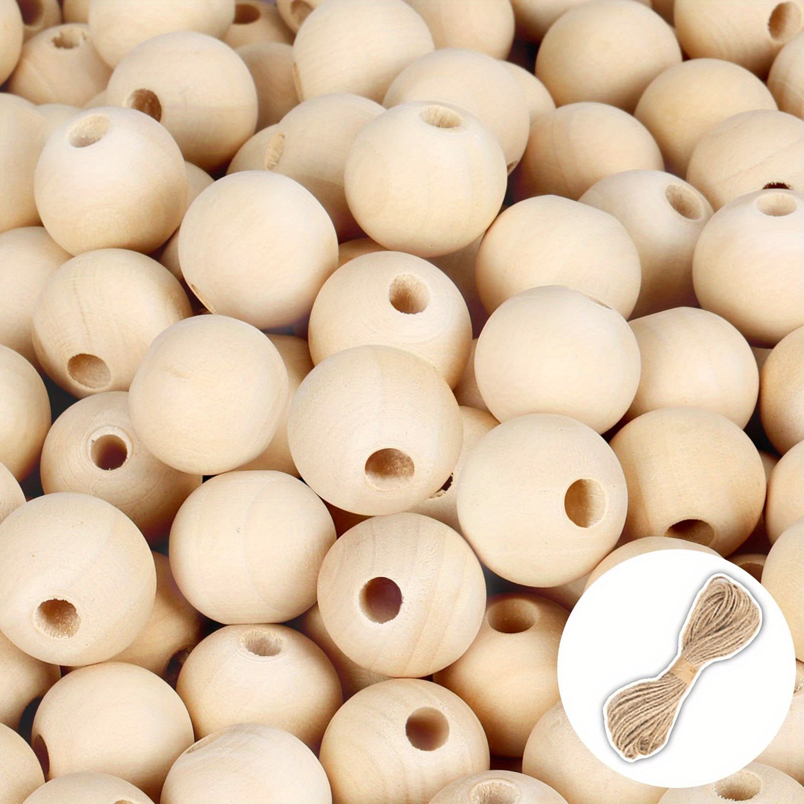 Wooden Beads Natural Beads Round Wooden Beads Loose Beads - Temu