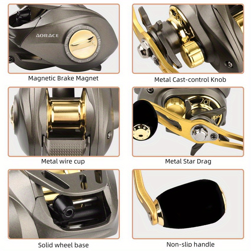 Proberos Baitcast Reel, 7.2:1 Gear Ratio Fishing Reel, Metal Spool Max Drag  Bait Casting Wheel Magnetic Brake System Fishing Reel - Temu United Kingdom