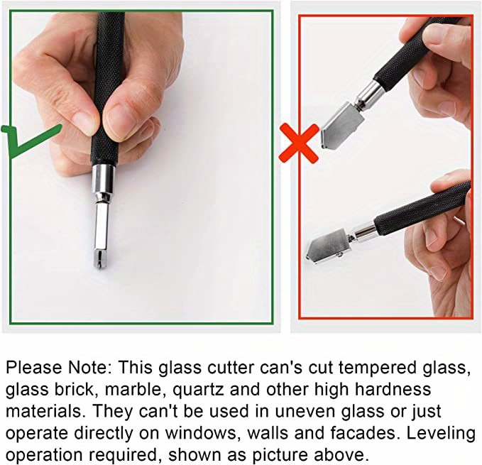 Self-Lubricating Glass Cutter,Diamond Tip Glass Cutter,with Brass Breaking  Teeth Glass Bottle Cutter,for Cutting 2-25mm Thick Glass,Diamond And