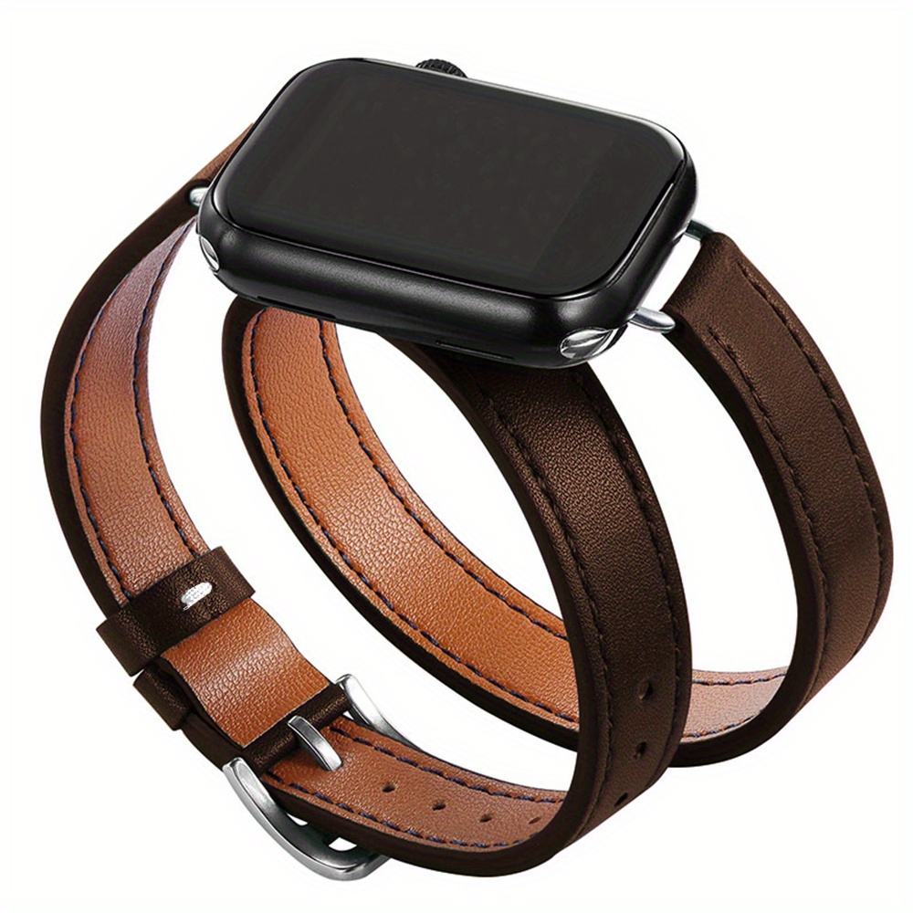 Simulation Crocodile Pattern Leather Watch Strap For Watch 8 7 6 5 4 3 Leather  Watchbands For Iwatch - Temu Belgium