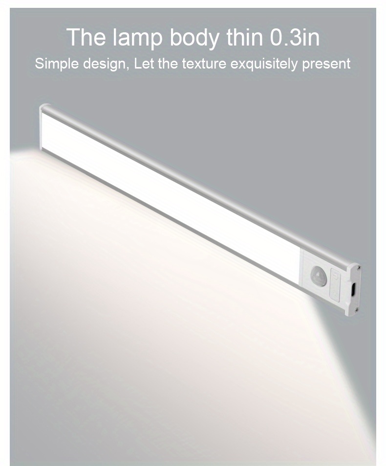 Senza fili sotto la luce dell'armadio,luci del sensore di movimento del  28LED USB Type-C sotto l'armadio che illumina la lampada del corpo della  luce dell'armadio della cucina con striscia magnetica : 