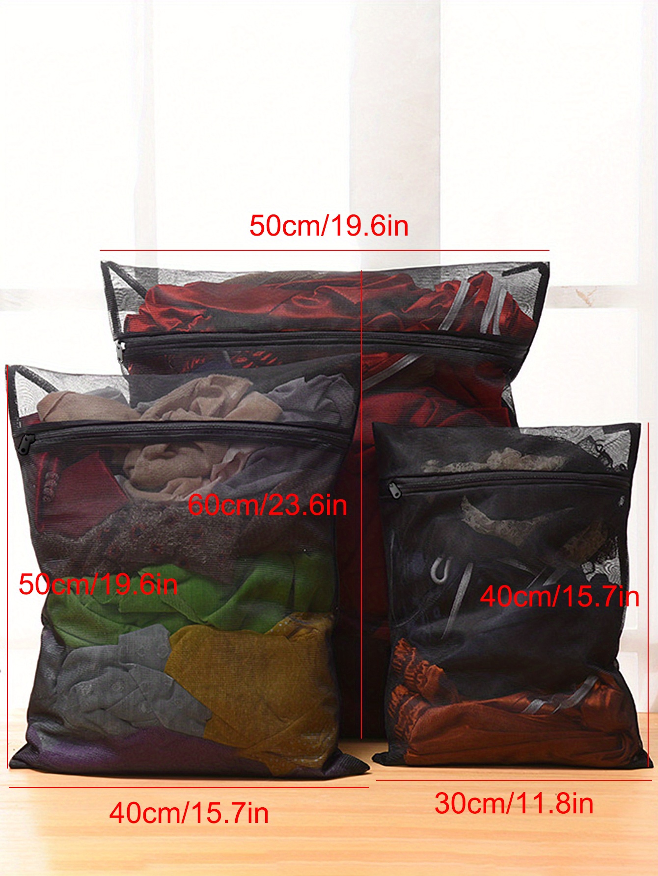 3pcs extra thick washing bags mesh laundry bag set for household washing machine details 6