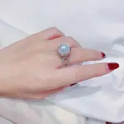 luxury promise ring silver plated inlaid milky stone engagement wedding jewelry for brides dainty party accessory perfect birthday gift for her details 0