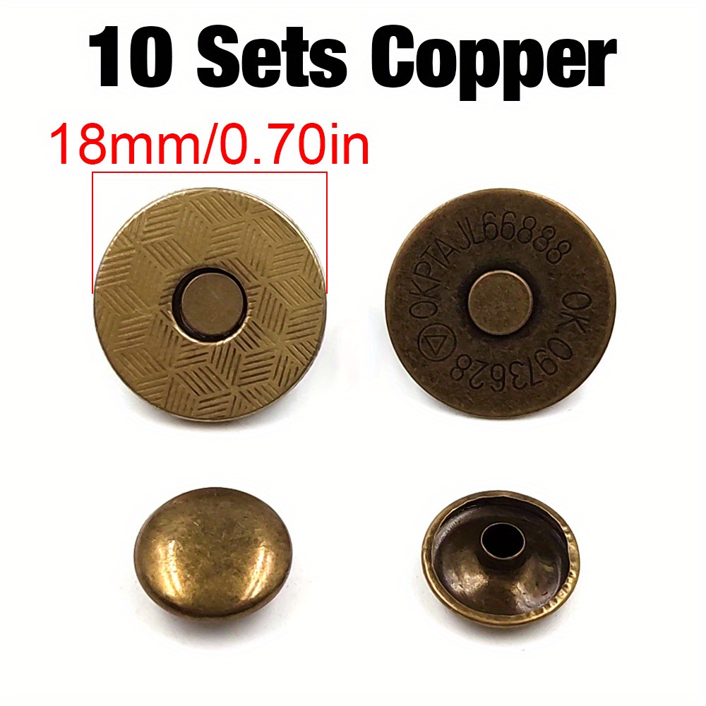 10Sets Metal brass Press Studs Sewing Button Snap Fasteners Craft