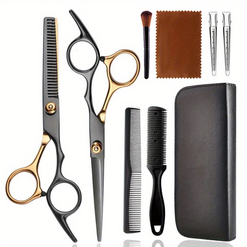 professional hair cutting scissors kit barber shears set with hair scissors thinning shears salon haircut scissors hair cutting shears for men women pets details 0