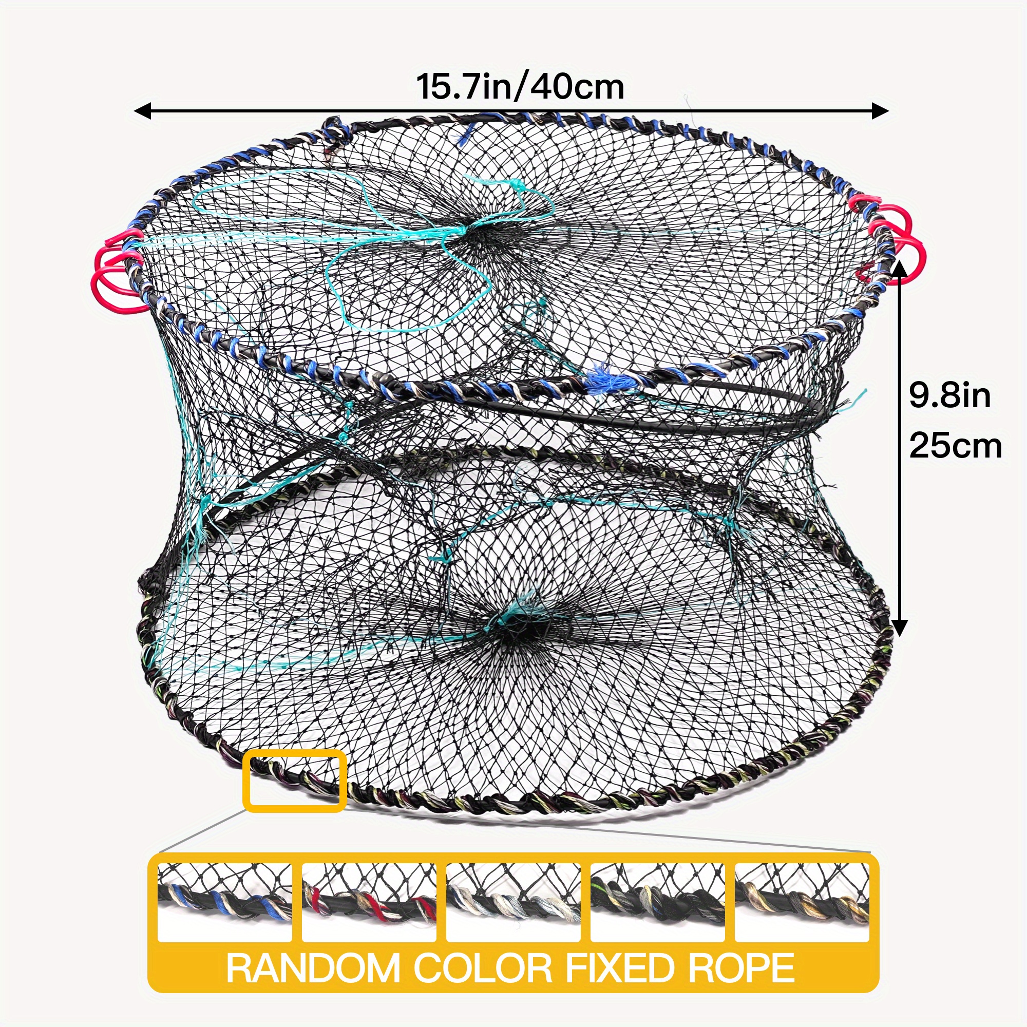 2 Sizes Foldable Mesh Baits Trap Cast Dip Net Crab Shrimp Smelt EEL Crab  Lobster Minnows Shrimp Crawfish Net Fishing net (Color : S)