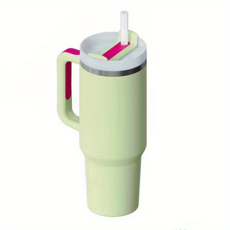 Insulated Tumbler With Handle And Straw Cover Portable Large - Temu