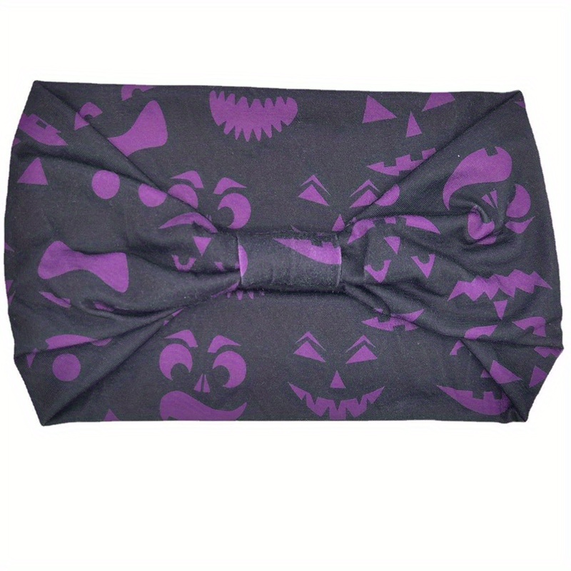 Pumpkin Horror Face Headband Stretchy Sports Hair Band