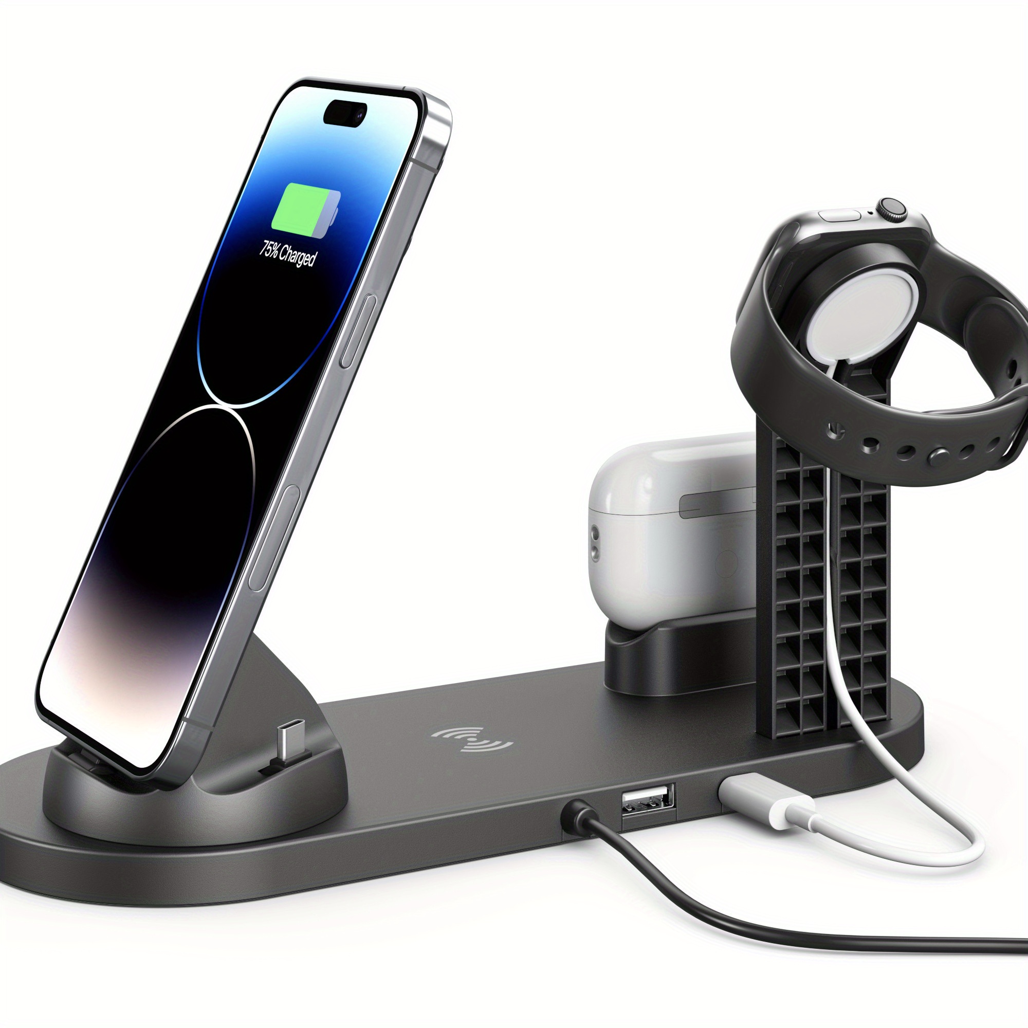 3 in 1 Charging Station, 25W Fast Charger Station Stand for iPhone  14/13/12/11/Pro/Max and Apple Watch,Charging Stand Dock for AirPods,Charger