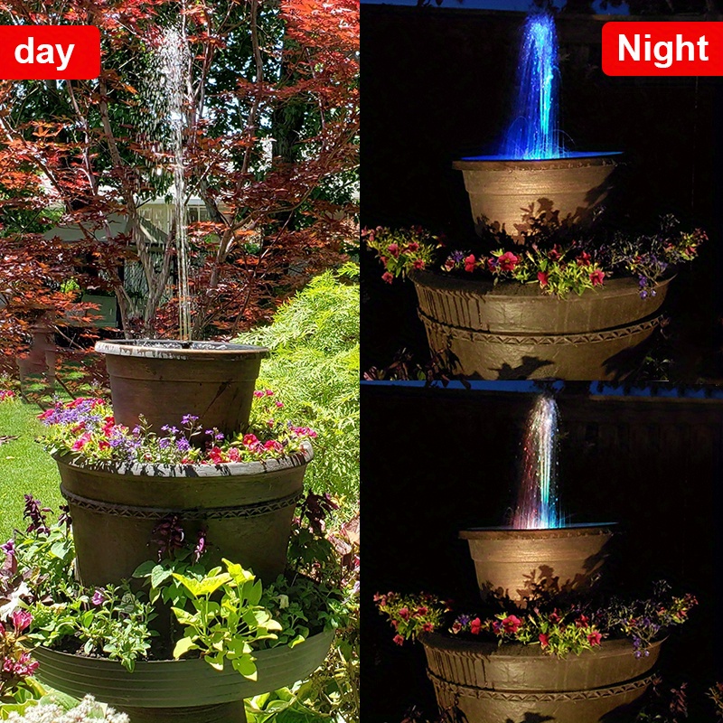1pc Fontaine Solaire Avec Lumière De Nuit LED Colorée - Temu Switzerland