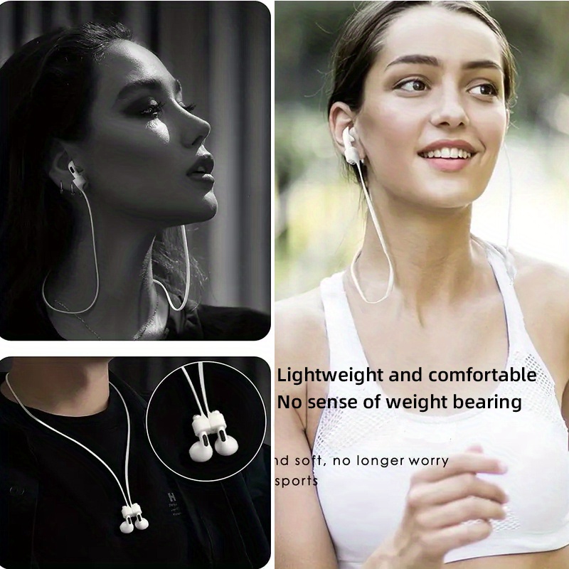 2pcs Magnetic Anti-Loss System for Wireless Wireless Earphones - Magnetic Suction Neck Strap with Anti-Slip Design, Secure Fit & Cord-Free Convenience for Running, Gym, Travel - Compatible with All Wireless Headphones (Earbud & In-Ear Models), Workout Accessory, Lightweight Accessory, Durable Material, Highquality Construction, Earphone Holder, Active Lifestyle, Fitness Enthusiasts