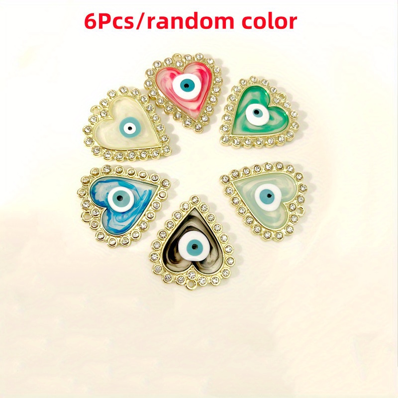 3Pcs Random Enamel Style Evil Eye Pattern Charms